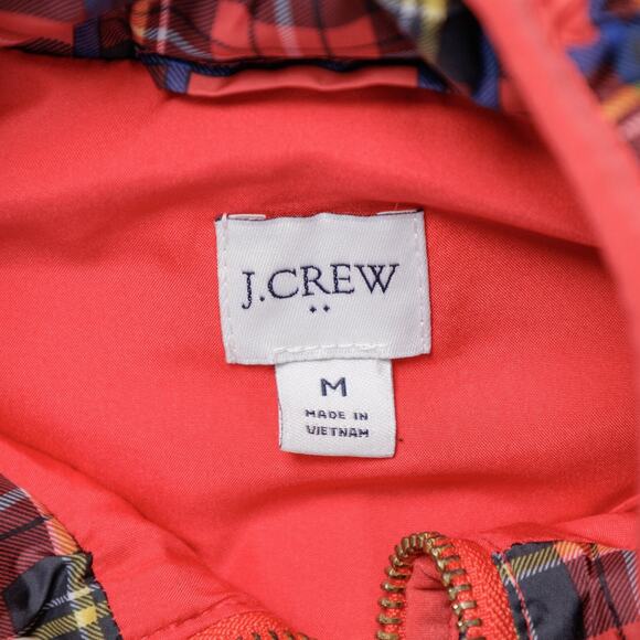 J. Crew Tartan Print Snap Pockets Red Blue Plaid Puffer Vest Womens Size M - Picture 4 of 14